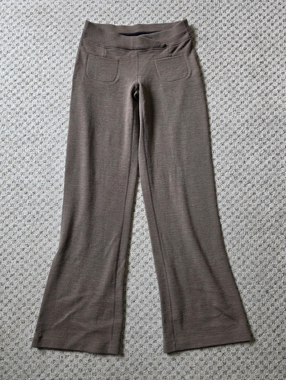 Ibex Wide-Leg Wool Blend Knit Pants in Brown